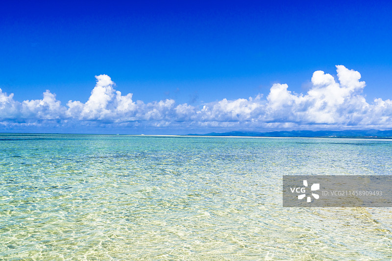 竹富岛近藤海滩，位于亚洲、日本冲绳县竹富岛图片素材