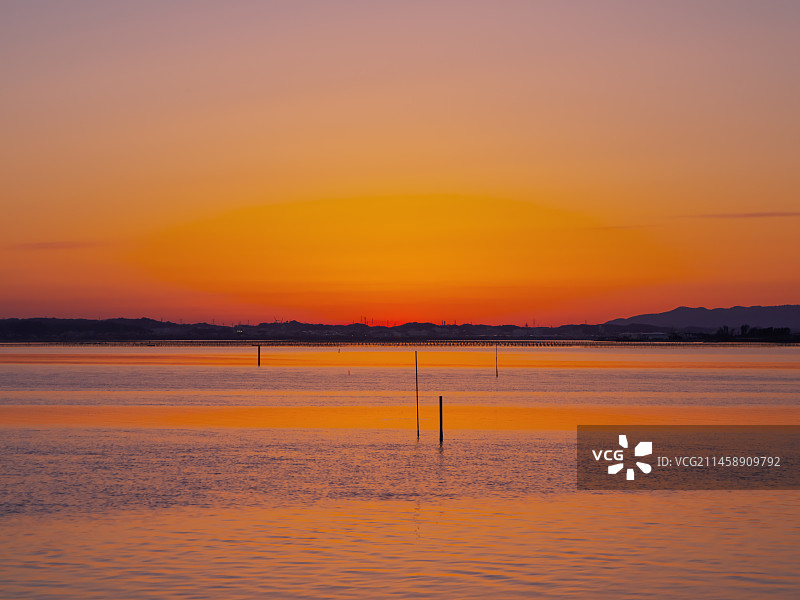 日本滨名湖日落（静冈县滨松市西区）图片素材