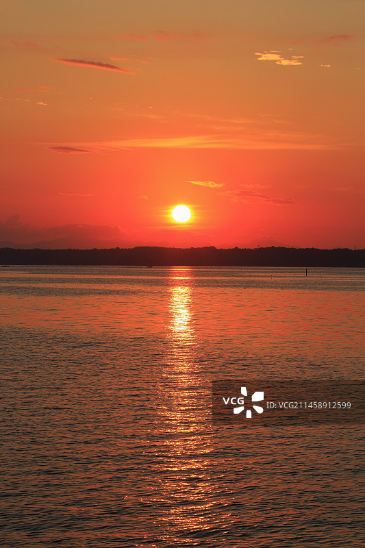 日本静冈滨名湖日出景观图片素材