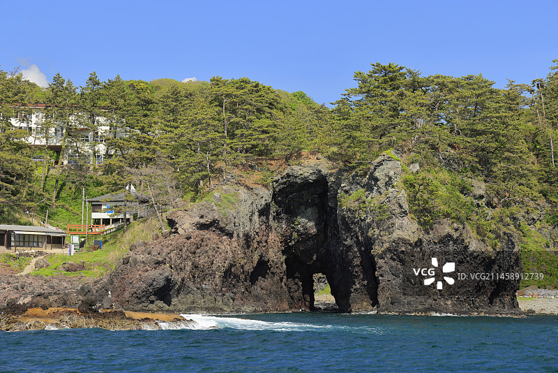 日本石川县能登金刚岩门，石川县志贺町图片素材