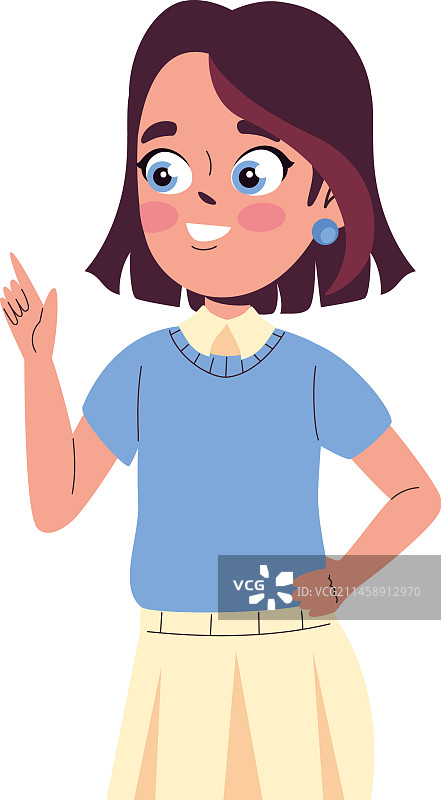 说话的卡通女孩图片素材