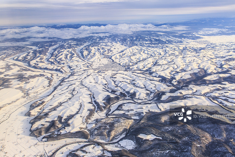 日本北海道美瑛町大雪山图片素材