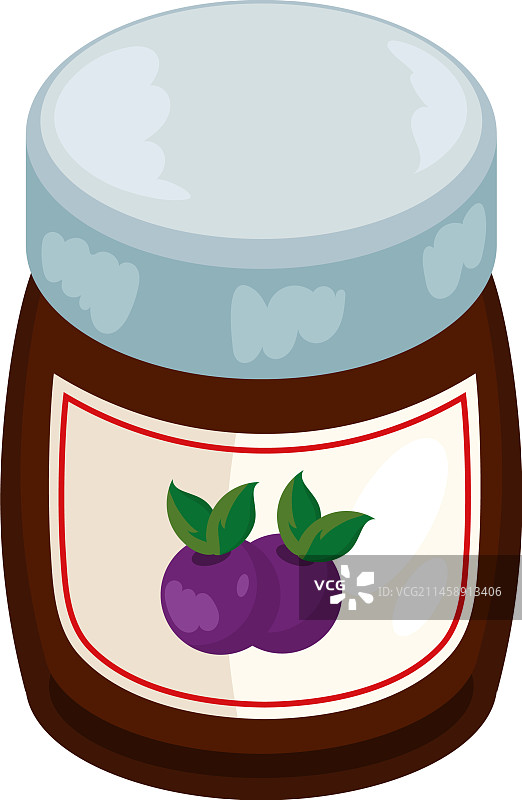 黑莓果酱罐图标设计图片素材
