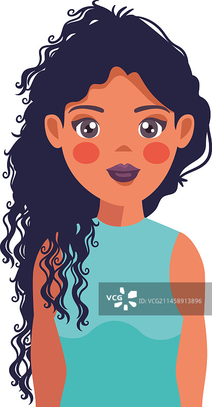 长卷发的年轻女人图片素材