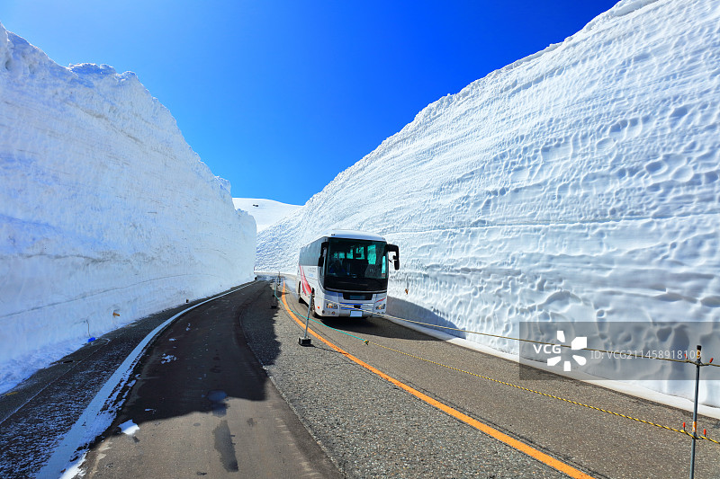 春季立山雪谷风光图片素材
