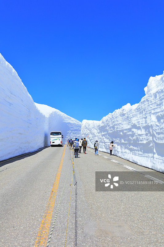 春季立山雪谷风光图片素材