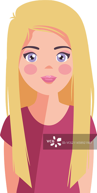 年轻女人长发金发图片素材