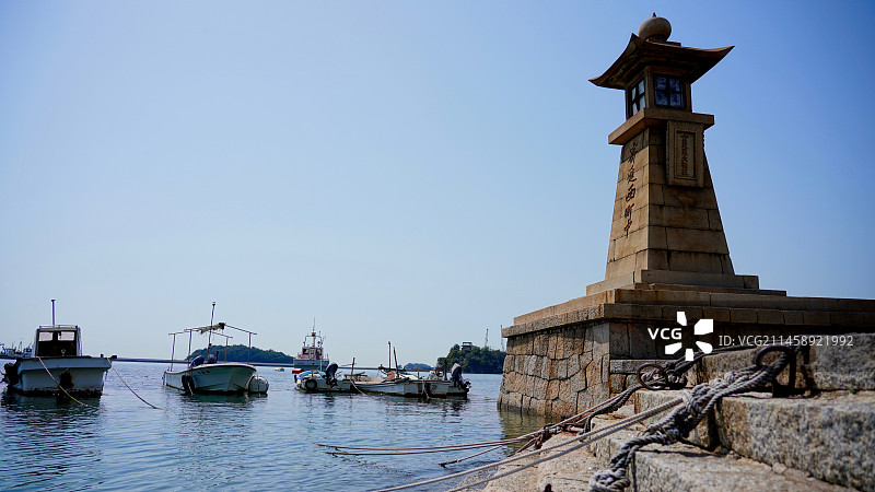 日本广岛县福山市鞆之浦夜景图片素材