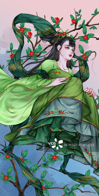 12花神系列石榴花图片素材