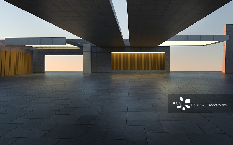 混凝土建筑停车场图片素材