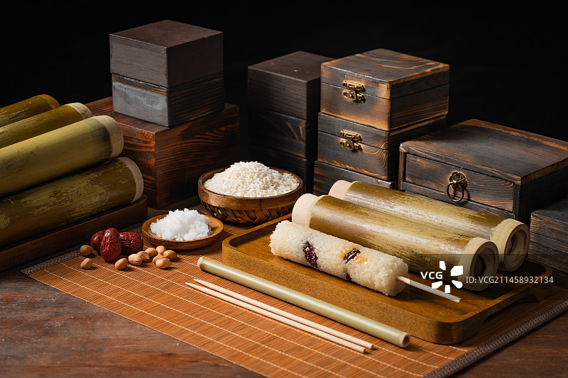 地方特色小吃竹筒饭图片素材