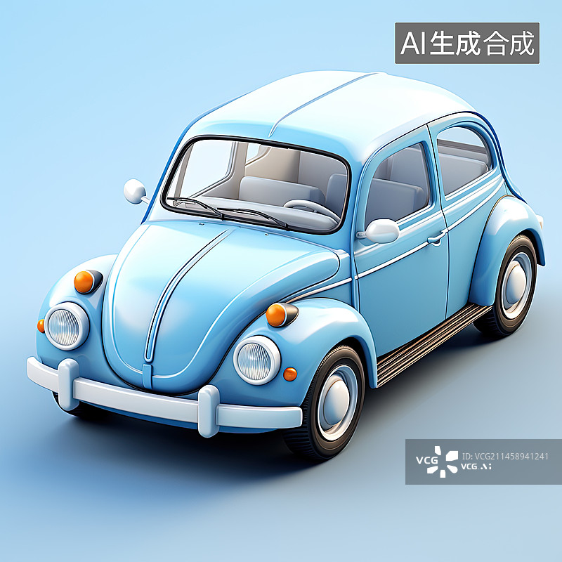 【AI数字艺术】卡通可爱的小汽车图片素材