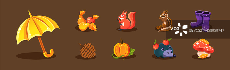 明亮的秋季物体和元素图片素材