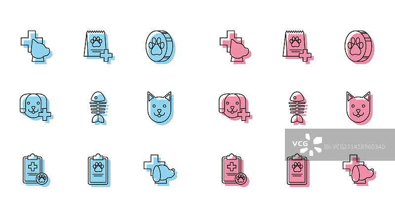 带医疗临床记录的剪贴板线条图图片素材