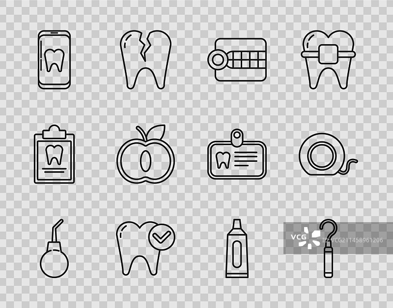 灌肠梨形牙科探针洁牙器线条图片素材