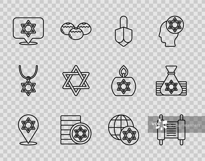 大卫之星犹太教妥拉卷轴光明节图片素材