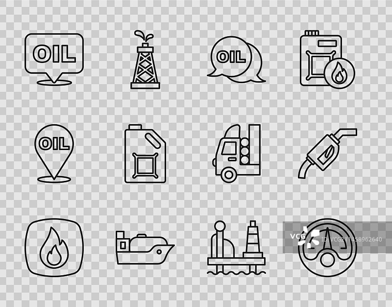 马达油表火焰文字油套餐图片素材