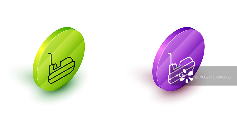 2.5D线条碰碰车图标（白色背景）图片素材