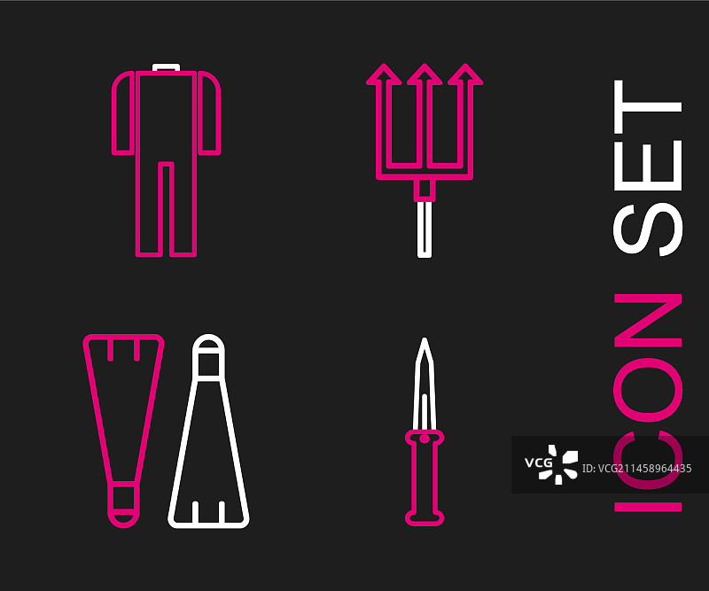 游泳用橡胶脚蹼与军刀图片素材