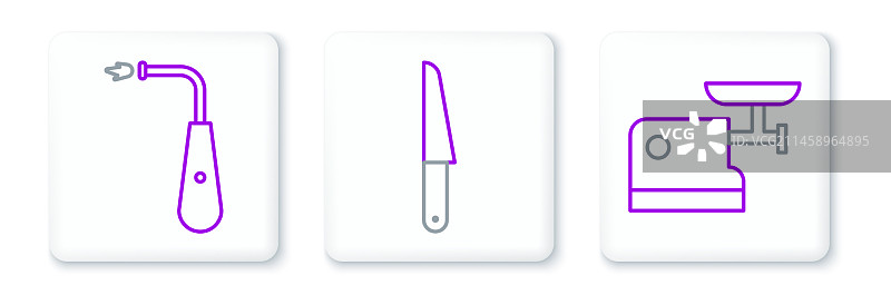 厨房用品线条素材：长款电动绞肉机图片素材