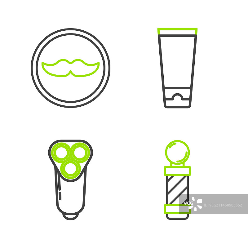 经典理发店标志、电动剃须刀图片素材