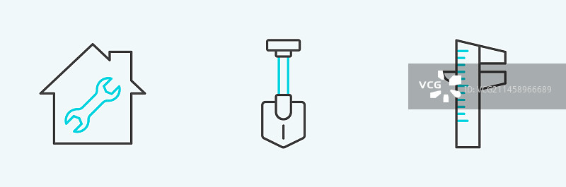 卡尺比例房屋套装图片素材