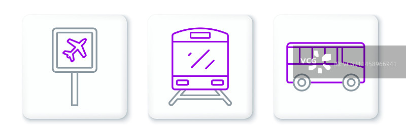 巴士机场火车图标合集图片素材