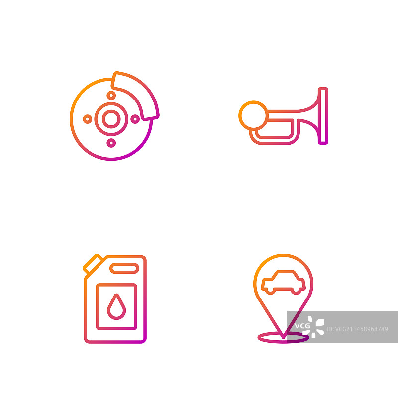 汽车服务油罐线条集合图片素材