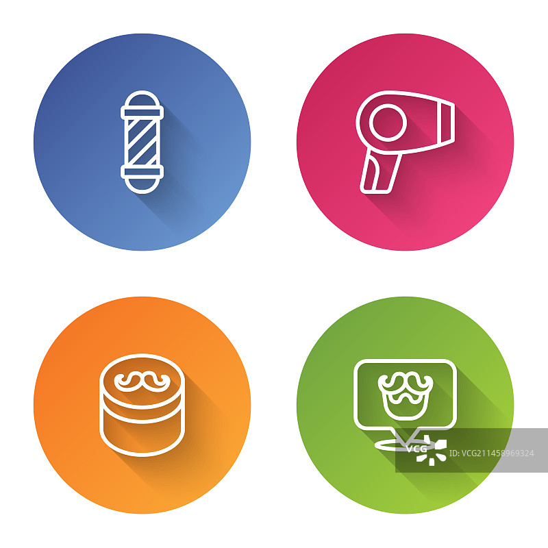 经典理发店旋转灯吹风机发胶图片素材