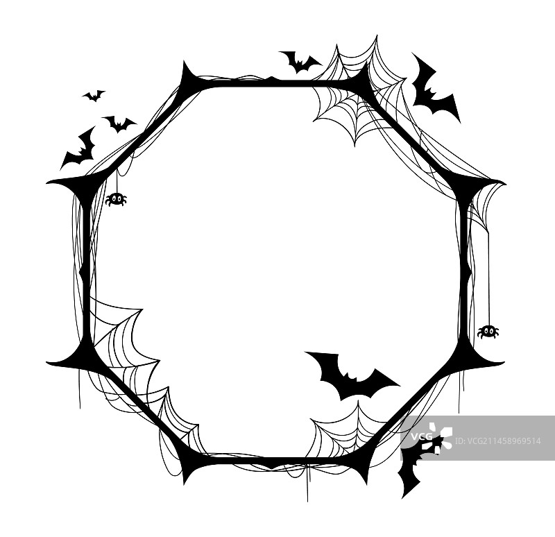 万圣节带刺黑色节日边框图片素材