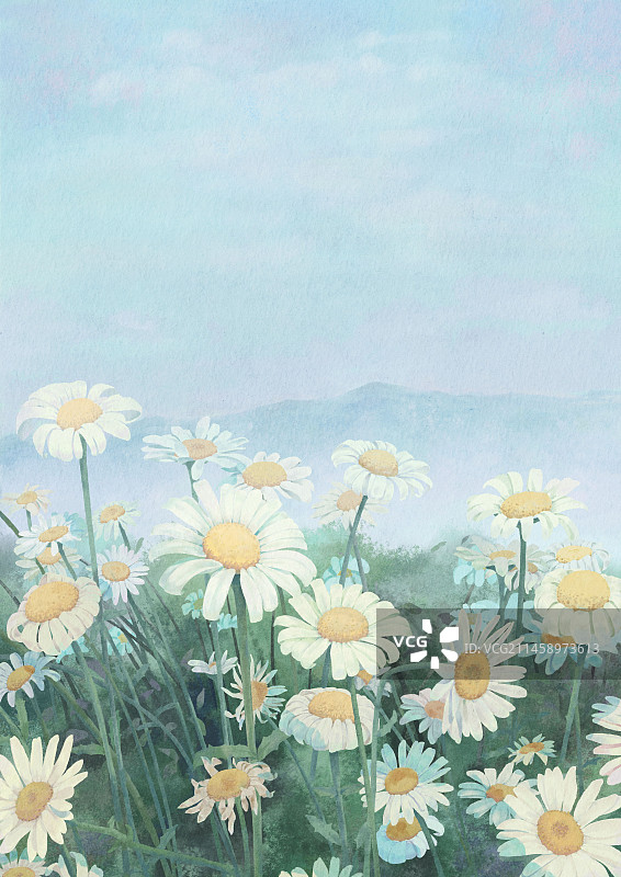 风景花朵壁纸插画图片素材