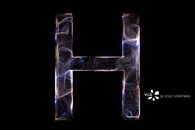 3D霓虹灯创意字母h图片素材