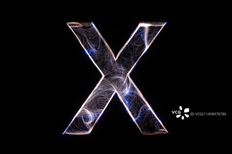 3D霓虹灯创意字母X图片素材
