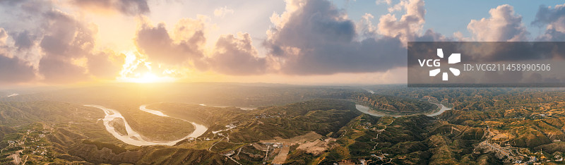 航拍陕西省延安市延川县乾坤湾景区全景图图片素材