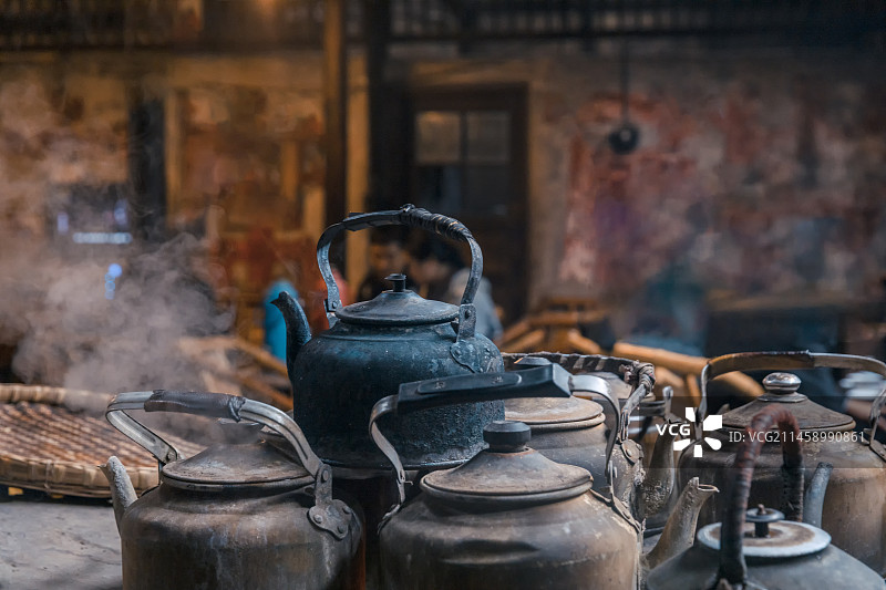 四川省成都市双流区彭镇老茶馆休闲喝茶的地方图片素材