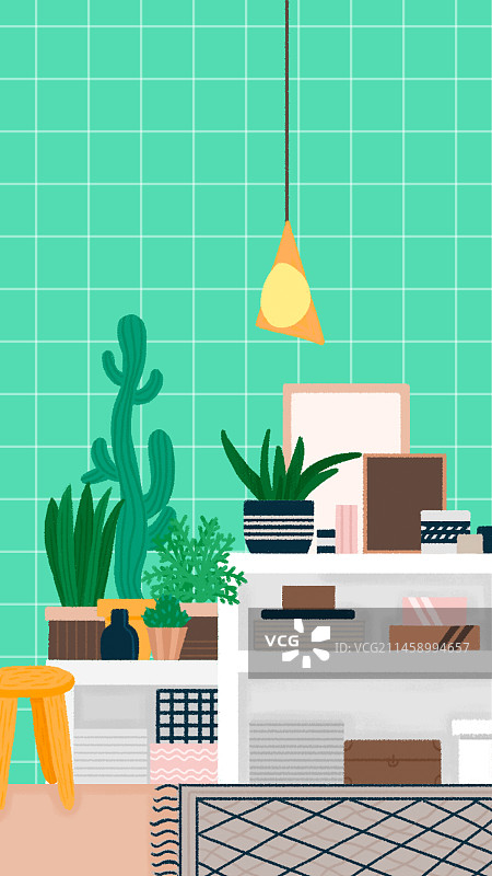 家装节室内装饰插画启动页弹窗图片素材