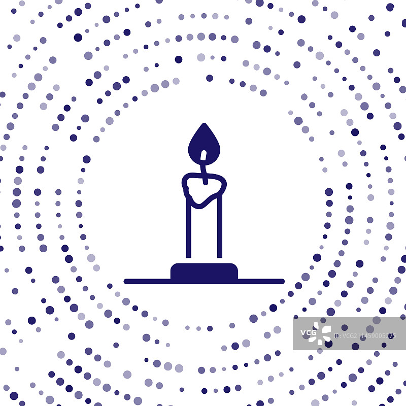 烛台上燃烧的蓝色蜡烛图标图片素材