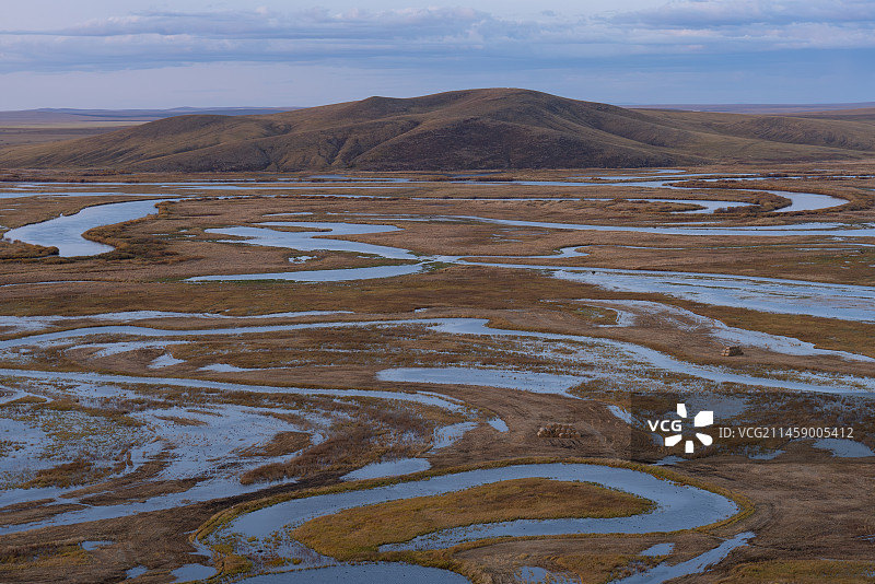 呼伦贝尔彩带河图片素材