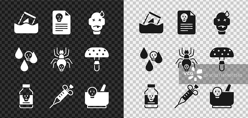 桶装放射性废物与辐射警告图片素材