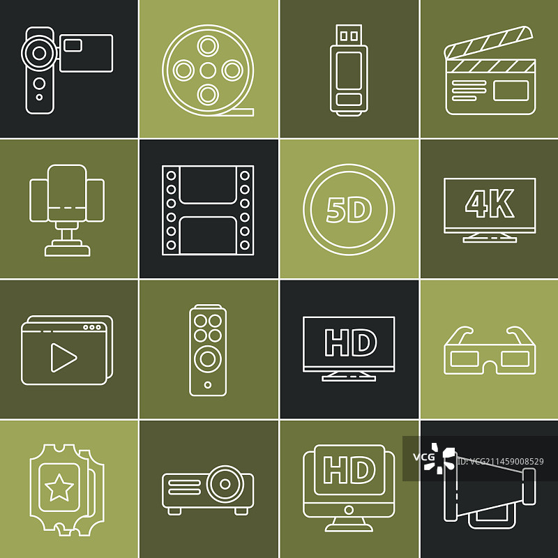 扩音器、3D眼镜和电视屏幕组合图片素材