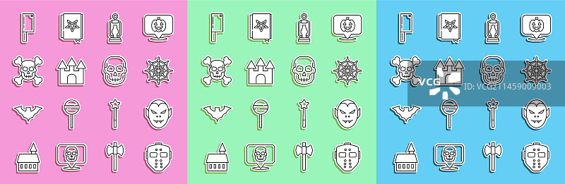 冰球头盔吸血鬼蜘蛛网露营图标图片素材