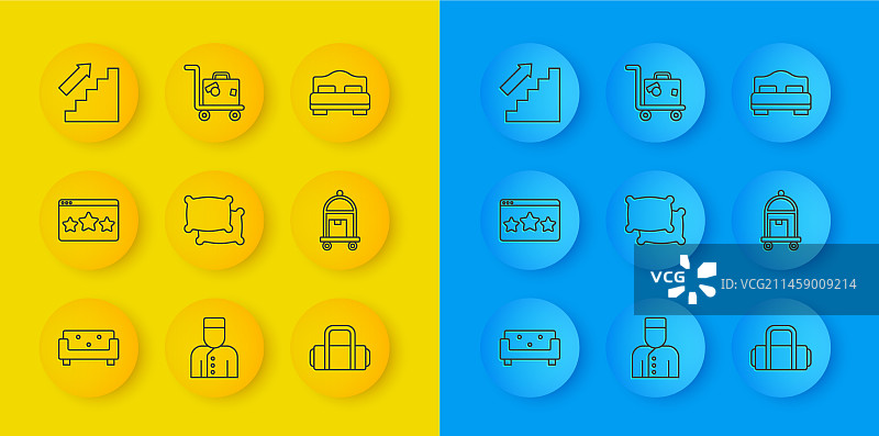 沙发、五星评分和枕头图案图片素材