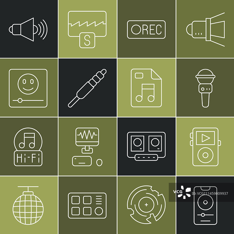 线性音乐播放器麦克风录音按钮图片素材