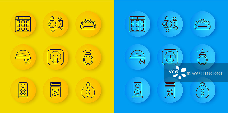 立体声扬声器、头巾、说唱歌手和钱图片素材