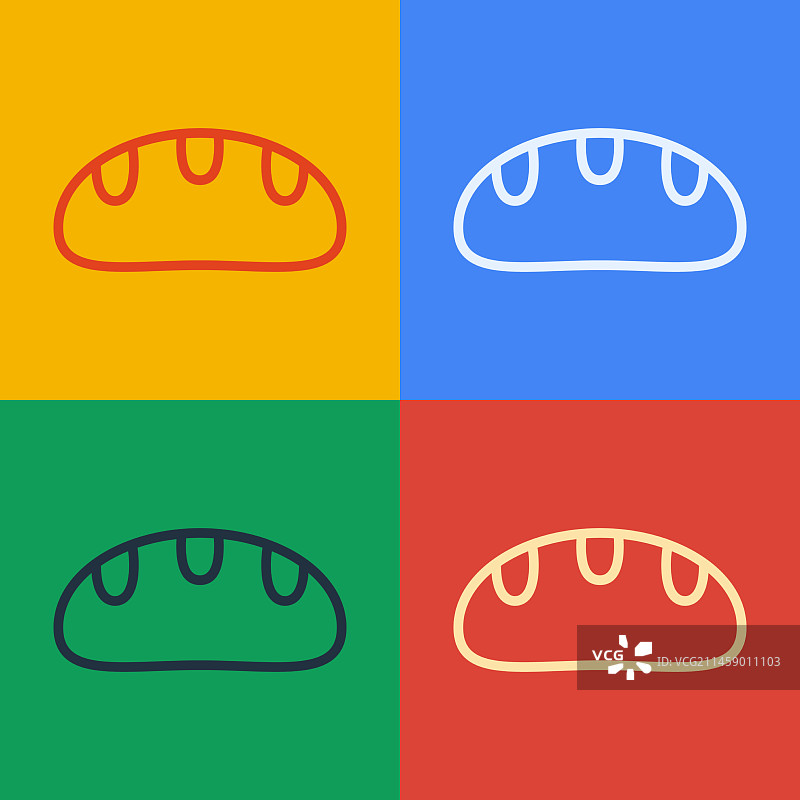 波普艺术面包图标图片素材