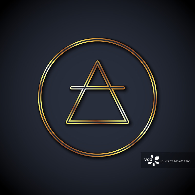 炼金术符号元素的金色线条空气图标图片素材