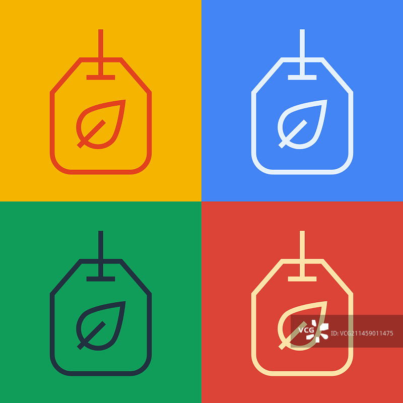 波普艺术线条茶叶袋图标图片素材