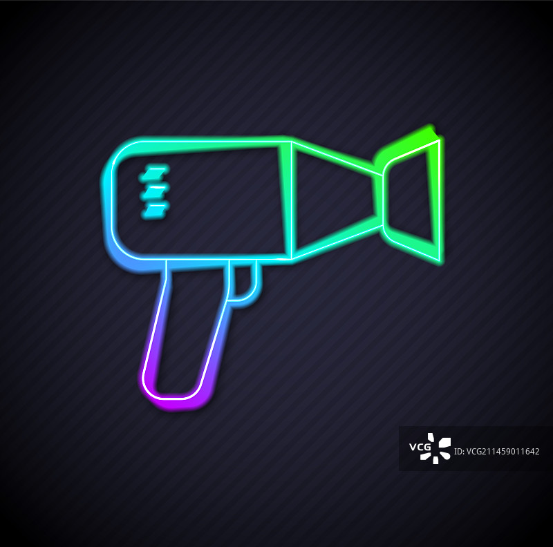 发光霓虹灯线条吹风机图标图片素材