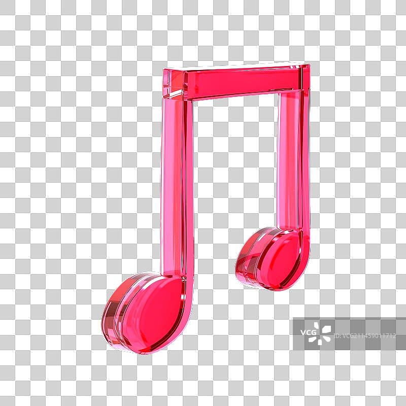 可爱卡通玻璃质感音符图片素材