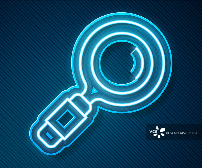 带有雪花的霓虹灯放大镜图片素材